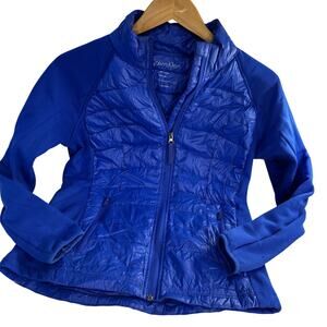 Calvin Klein Performance Quick Dry Duck Down Puffer Jacket Blue Womens Small